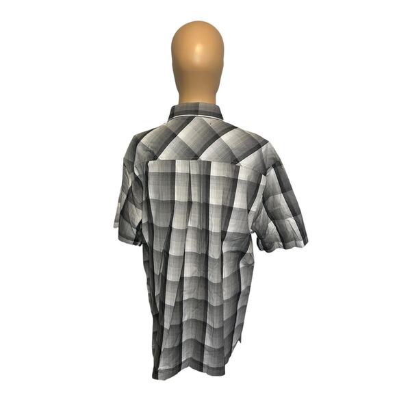 Phat Farm Woven Button Down 100% Cotton Mens Size 2XL Black/White/Gray Checkered - Picture 4 of 11